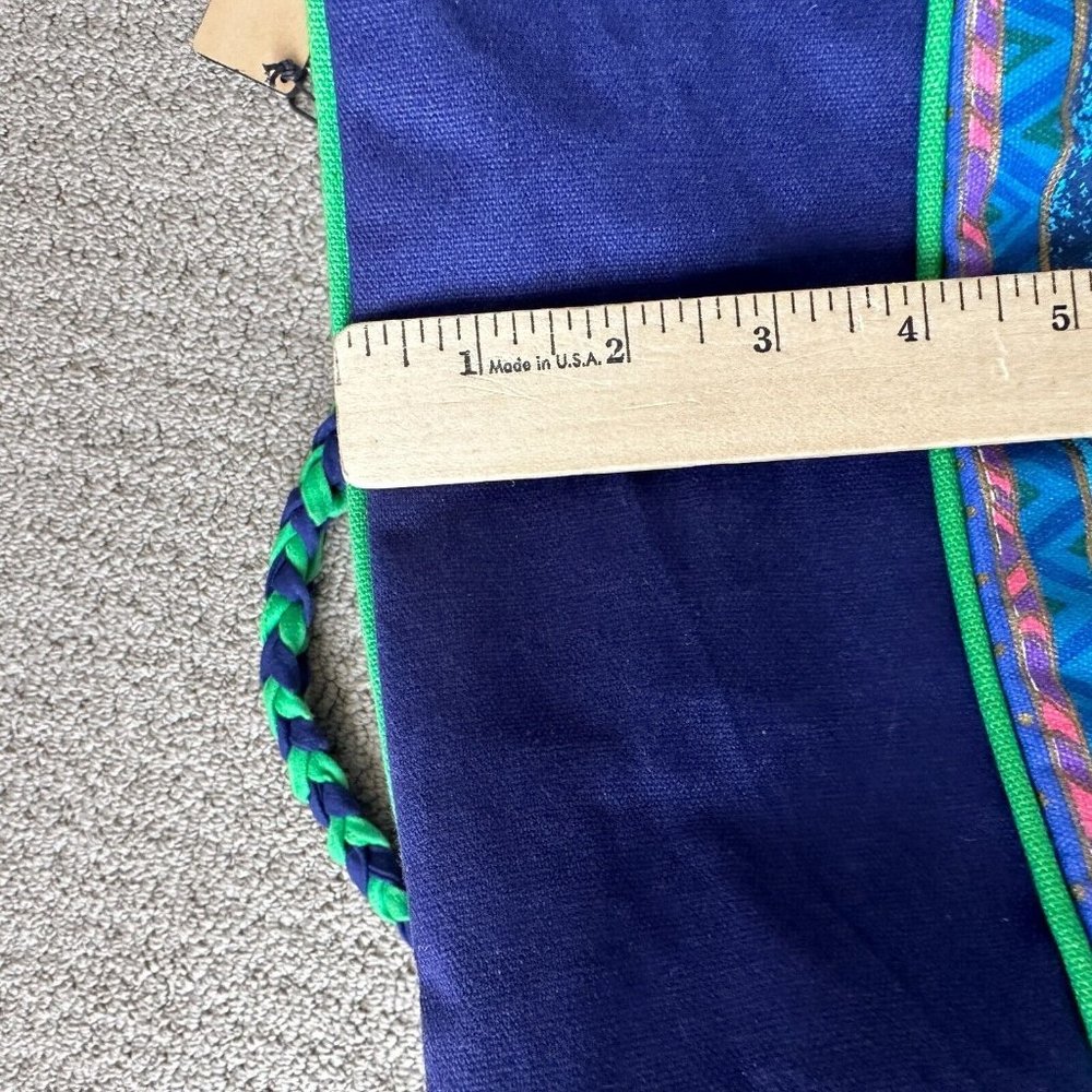 Laurel Burch Purse Shoulder Bag Colorful Vibrant Blue Dogs Sequins Canvas Tote - Picture 5 of 16